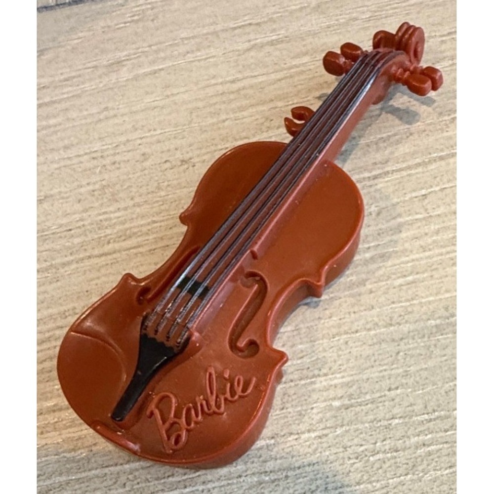Barbie‎ Doll Accessory Brown Plastic Violin Musical Instrument Miniature Toy